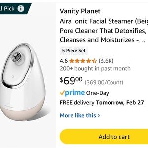 Vanity Planet Facial Steamer in White and Gray - Open box deal**